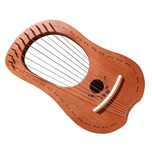 harfe instrument Massivholzfurnier 10-saitige Harfe Tragbare Original Holzfarbe Bühnenauftritt