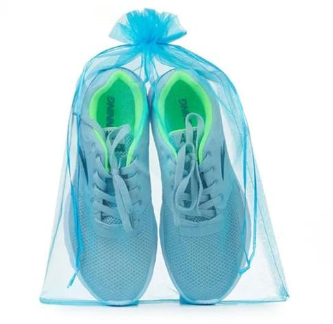 5 Stück große Organzabeutel, Weihnachtsbeutel, 30 x 40 cm, für Hochzeiten, ziehbar, Organza-Voile, Verpackungsbeutel, Beutel, Beutel, Seeblau