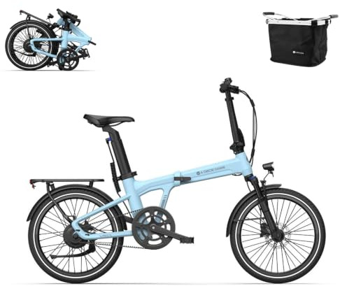 ADO Air20Pro Vélo électrique Pliable, Moteur BAFANG, Entraînement par Courroie, Vélo électrique avec Assistance au Pédalage, IPX7 LCD, APP, Batterie Amovible 36V/9.6Ah, Autonomie de 100 km (Blue)