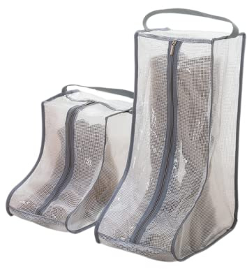 Set di 2 contenitori per stivale, sacchetti per polvere per scarpa, custodie per scarpe da viaggio, copertura trasparente per stivale