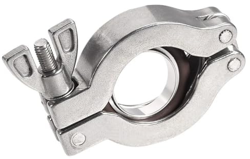 LPTBDTT Sanitary clamp KF16 KF25 KF40 KF50 304 Stainless Steel Vacuum Clamp & Viton Centering Ring Set Home Brewing(KF40)