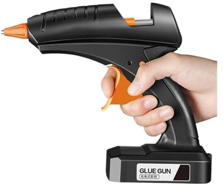 Pistola per colla a caldo per lavori artigianali, Pistola for colla a caldo senza fili, batteria al litio ricaricabile da 80 W 12 V Strumento di riparazione professionale senza fili Pistola for colla