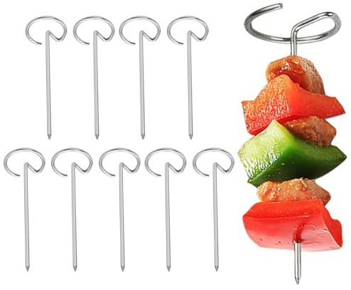 Brochetas para freidora de aire, pinchos verticales para kebab, pinchos de barbacoa para carne, pollo, verduras, brochetas de carne doméstica, pinchos de acero inoxidable