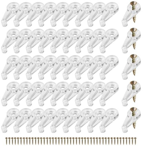 Praktische 50-teilige Glas-Clips mit Schrauben, Glastür-Halterungs-Clips für die Befestigung von Schrank-Glastüren