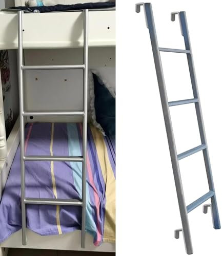 Scala in metallo per letto a castello, 4/5 gradini, resistente, scala dritta di sicurezza con ganci, 130 cm
