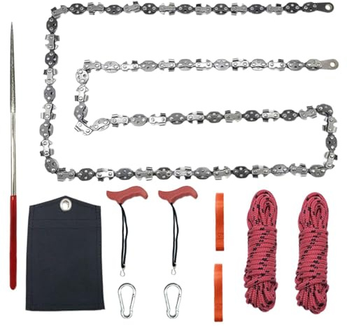 Folding Hand Rope | High Reach Tree Limb Hand Rope | Rope Chain Saw with Double Side | Manganese Steel Cutting Tool | Backpacking Survival Gardening Camping | Branch Wire Saw | Hand Rope S