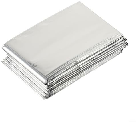 Emiif Pellicola riflettente in lamina d'argento coperta per la crescita delle piante all'aperto tenda giardino serra sopravvivenza urgente (160 cm x 210 cm)