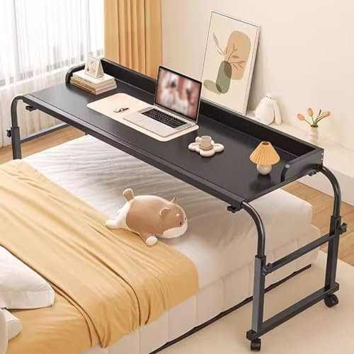 Tragbarer Nachttisch mit Rollen, höhenverstellbarer Computer-Arbeitsplatz über dem Bett, Tisch mit Schreibtisch-Leitblech, Lebensmitteltablett, Schreibtisch, Rolltisch, medizinischer Tisch