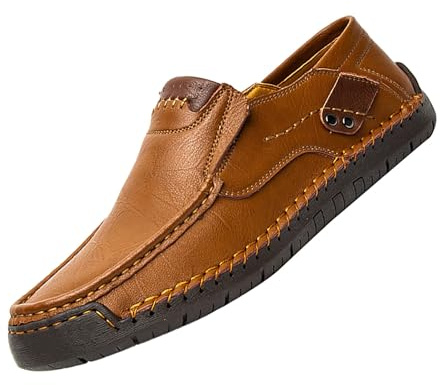 Chaussures en cuir pour hommes à enfiler, à bout rond, à lacets, pour l’été, pour la marche, légères, confortables, respirantes, pour l’extérieur, décontractées, pour les tenues de soirée, avec