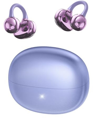 CATGIFF Sport Cuffie Bluetooth, Ultraleggero 4.8 g, Hi-Fi Suono, IP5, Conduzione Ossea e Design Ergonomico, 65H di Autonomia, Clip Orecchio Elegante Auricolari ad Alte Prestazioni Morado