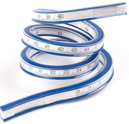 Doppelseitiges, kreatives Messwerkzeug, flexibles Kurvenlineal, französisches Kurvenlineal zum Zeichnen, Nähen, Ingenieurwesen, 60 cm
