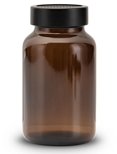 Koffs Design Kakao und Puderzucker Streuer Braunglas mit Edelstahlaufsatz - Kakaopulver, Zimt und Staubzucker Dosierer - Kakaostreuer 200ml - Pulverstreuer blanko
