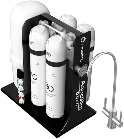 WINGSOL Dual Mode Integrated Reverse Osmosis Water Filter, NSF/ANSI 42&53&58, 10-Stage Under Sink RO Filtration System for 0 TDS Water & pH+ Alkaline Remineralization Water, No Electricity Needed
