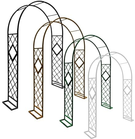 Robuster Stahlbogen für Kletterpflanzen, Glyzinien und Clematis – Outdoor-Hochzeit, Pergola, Metallgitter, Torbogen, Dekoration (140–340 cm, weiß)