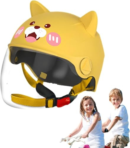 Casco Da Moto Per Bambini, Bambine E Bambini, Casco Kid Jet Con Visiera, Casco Da Bicicletta Per Bambini, Sgancio Rapido, Rimovibile, Lavabile, 48-55 Cm 2,48~55cm