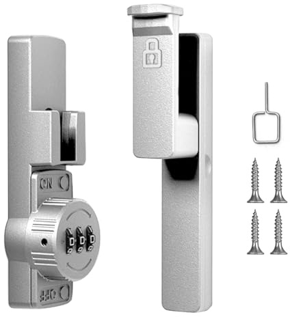 Cerradura de puerta corredera de 90 grados, cerrojo de puerta con bloqueo de contraseña, cerradura de combinación de tres dígitos con adhesivo y tornillos, cerradura de puerta corredera para jardín