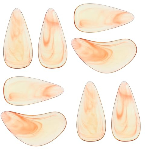 GARIOUANS Lot de 8 Médiators Factices pour Guzheng en ABS Taille Moyenne Couleur Ambre Protection Solide des Ongles pour Adultes et Garçon et Filles Accessoires de Pratique Musicale
