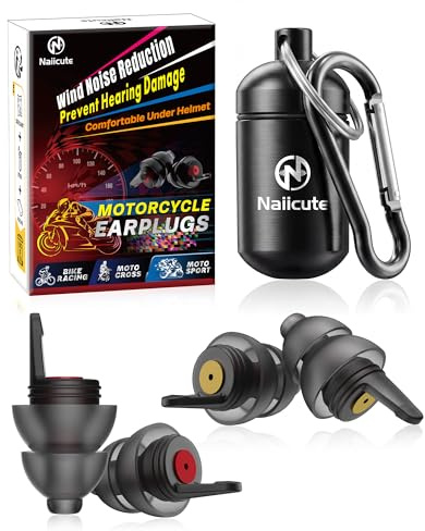 Naiicute Motorrad Ohrstöpsel Windgeräusche 2 Paar, Gehörschutz Rennstöpsel | Wiederverwendbar Gehörschutz Lärmschutz Ohrenstöpsel, Verkehr noch hörbar, Bequem unterm Helm, SNR 25dB Motorcycle Earplugs