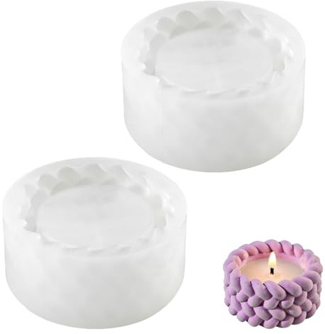 ZZHBOO 2 Stampi in Silicone per Gesso, Stampi per Candele in Vetro, per Creare Portacandele e Vasi, Ideali per Aromaterapia e Decorazione, 3.1cm*6.1cm, Bianco