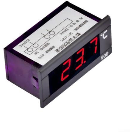 LUCKCDUO Termómetro Integrado, Termómetro Digital sonda AC220V NTC10K, medidor de Temperatura Digital, Pantalla LED -50 a 110C, Alta precisión para refrigerador congelador (termómetro con línea)