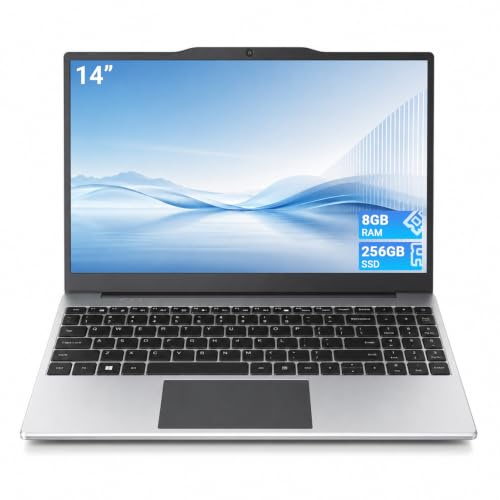 Breloom PC Portatile 14 Pollici, Tastiera Italiana (Incisa al Laser), 8GB RAM 256GB SSD, Processore AMD A9 fino a 3,2GHz, Win 10 Pro Laptop, Display IPS, WiFi 5, Notebook per Studenti