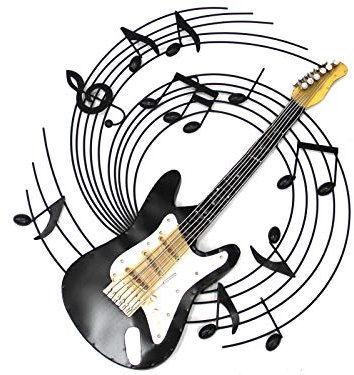 BWA Nouveau Tableau Contemporain en métal ou Sculpture en métal - Guitare électrique