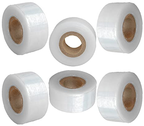 Suplklz Self-Adhesive Garden Grafting Tape, Clear, 1.18 Inch Wide, 394 Ft Long, 6 Pack, Poly Vinyl, Stretchable, Moisture Barrier, For Fruit, Floral, Tree & Plants