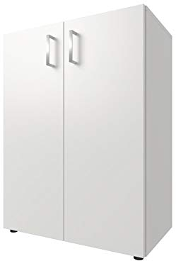 möbelando Schrank Beistellschrank Kommode Aktenschrank Büroschrank Standschrank Trio 2 Weiß