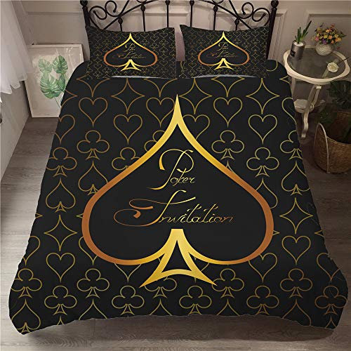 Odot 3D Ensemble de literie Housse de Couette, literie Parure de lit Microfibre de Amateur Couette et Taies d'oreiller Imprimé (3pcs-200x200cm,Piques)