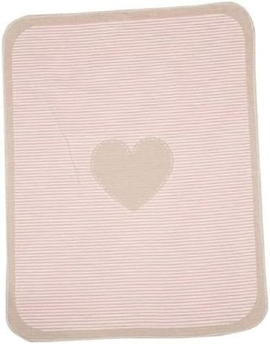 David Fussenegger Babydecke rosa mit Herz Motiv aus Baumwolle 70x90 cm flauschig weich