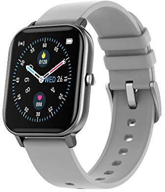 Q12 Montre Connectée Intelligente avec Écran Tactile de 1,4 Pouces, Moniteur de Température Corporelle, Moniteur de Fréquence Cardiaque, Étanche IP68, Podomètre, Chronomètre, pour Homme