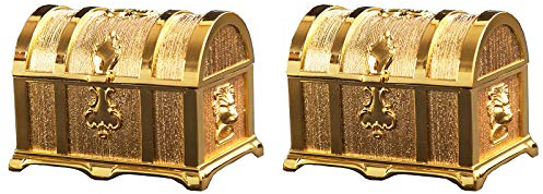 BNXTF Antico per Accessori Gioielli Oggetti di Valore, Scatola del Tesoro in Metallo Vintage Rettangolare, portagioie per Donne Ragazze Signore, Latta Antica Colore (2 Pezzi)