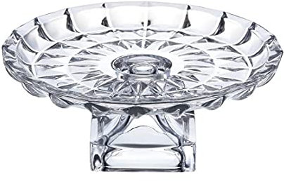 ANGELICA HOME INART Alzata Torta Centrotavola con Piede Porta Torta Vetro Trasparente Ø29,5x12