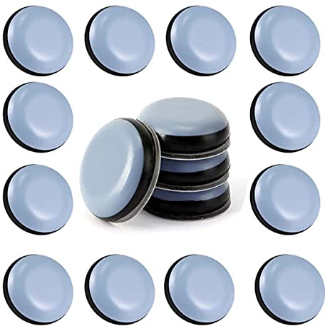 Uni-Fine 24 stycken 25 mm teflonglidare, självhäftande, rund form, robust teflonglidare, självhäftande möbelreglage, mattglidare, PTFE glidyta för enkel förflyttning av tunga möbler