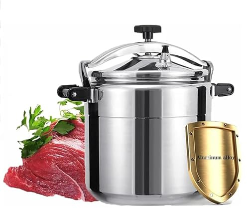 Pentola a pressione in alluminio ad alta capacità da 33L,Contenitori a pressione molto grandi commerciali della cucina commerciale multifunzionale dell'hotel,applicabile: stufa a gas/fiamma aperta