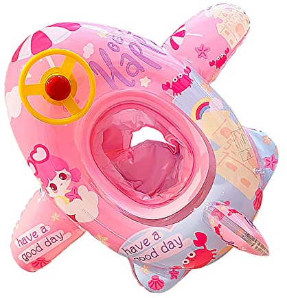 Sommer Baby aufblasbarer Schwimmring Baby Schwimmen Trainer Sitz Kinder Schwimmboot Automobil Schwimmring mit Lenkrad-Griff Baby Float schwimmreifen für 1-5 Jahre alt（pinkes Mädchen）
