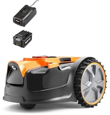 LawnMaster OcuMow® 16 Drop and Mow Robot Lawnmower with MX 24V 4.0Ah lithium battery and fast charger. No Boundary Wire, App or Outdoor Power Socket needed. For small to medium lawns up to 150m2.