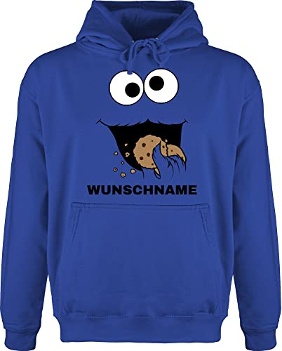 Geschenk mit Namen personalisiert by Shirtracer - Hoodie Herren Pullover Männer - Karneval Fasching - Keks Monster Kostüm mit Name I Krümelmonster I Cookie Monster I Keksmonster