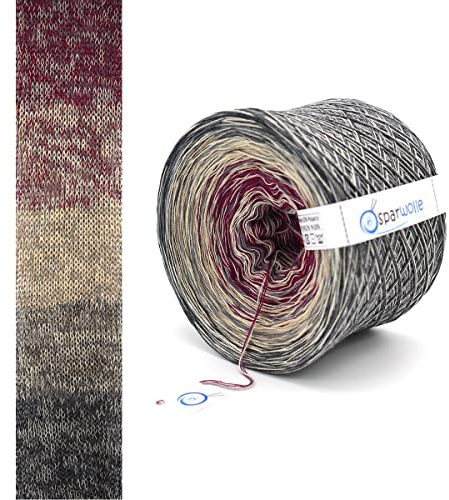 SparWolle Gradient Yarn, Farbverlaufsgarn 267g 4-fädig 1000m zum Stricken und Häkeln (0174-BE)
