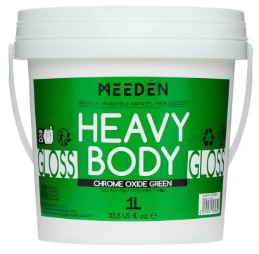 MEEDEN Grün Acrylfarben 1L: Heavy Body Gloss Acryl Farbe für Leinwand Holz Wand Textile, Groß Acrylic Paint - Wasserfest & Ungiftig & Schnelltrocknend - Chromgrün