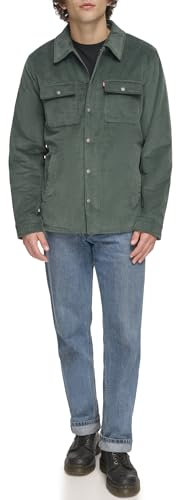 Levi's Herren Cord-Hemdjacke mit Sherpa-Futter, Atlantic Blue, Größe L, Atlantis Corduroy/Sherpa Lined, L