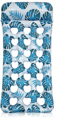 Amache da piscina per adulti, galleggianti gonfiabili 4 in 1, lettino gonfiabile per piscina con poggiatesta, amaca galleggiante in PVC per acqua, 177,8 x 99,1 cm, sedia galleggiante per piscina per