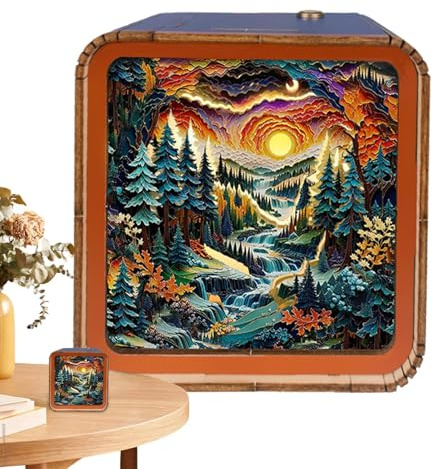 Luce puzzle in legno | Puzzle in legno Luce notturna | Puzzle in legno senza fili Luce notturna a LED 3D Lampada artistica giocattolo | Puzzle in legno Luce notturna a LED 3D Wireless | Puzzle in