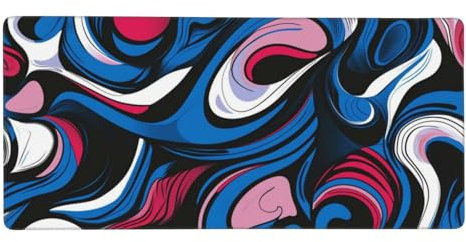 Azul Alfombrilla Ratón XXL 1000x500x4mm, Alfombrilla de RatónAbstracto con Base Goma Texturizada Antideslizante, Grande Gaming Mouse Pad Mejora La Precisión y La Velocida, para Ratón y Teclado-GZ888