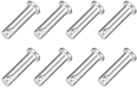 QUARKZMAN 8 Stück Steckbolzen Einloch Gabelbolzen 8 x30 mm Splintstift Flachkopf verzinkter Stahl Lochbolzen