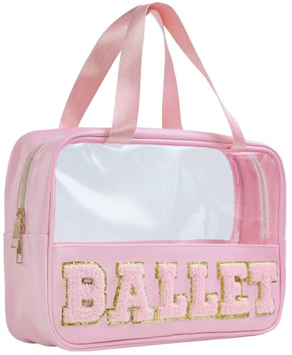 Ballet Bag Preppy Stuff Ballet Gifts Chenille Letter Bags Makeup Cosmetic Bags ballet bags for girls 4-6 Waterproof Organizer Storage Case Gifts for Team Girls Women (STB-FS-BALLET, STB-FS-BALLET)