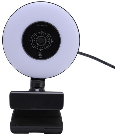 4K Webbkamera med Fyllningsljus, Full HD streaming Webbkamera med Brus Som Avbryter Mikrofoner, Auto Fokus, USB Webbkamera med Fjärrkontroll, för Dator, PC, Zoommöte