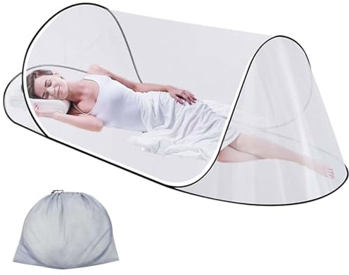 Adjustable Mosquito Net, 200 x 100x 70 cm Portable Collapsible Fine Mesh Travel Mosquito Net, Ultra-Light Sleeping