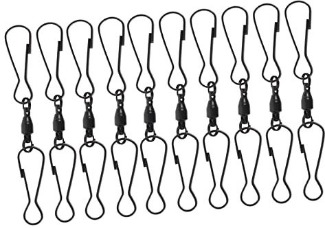GLEAVI 10pcs Stainless Steel Wind Hangers Clips Rotating Dual Clips for Wind Spinners Bird Feeders Flower Pots and Party Decor