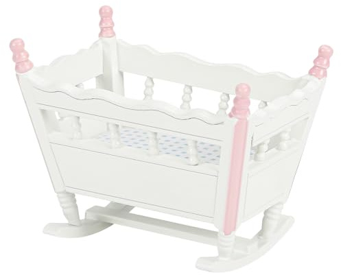 Puppenhaus Möbel Miniatur Möbel Miniatur Wiege 1/12 Puppenhaus Zubehör Mini Babybett Puppenhaus Bett Wichtel Möbel Holz